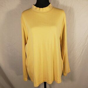 Westbound Yellow 1X Women's Long Sleeve Mock Turtleneck Top